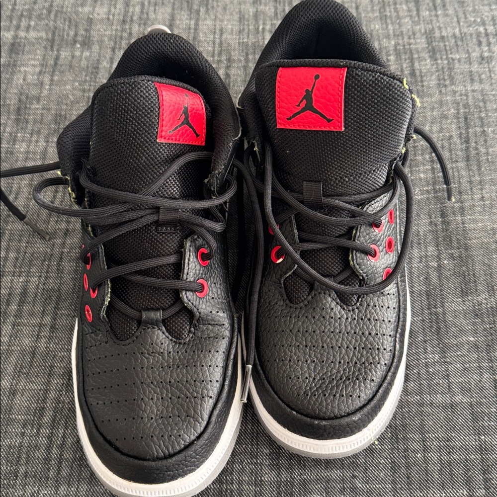 Jordan Black and Red Athletic Shoes